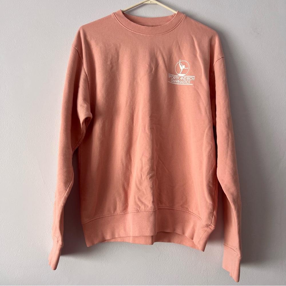 Sporty & Rich Pink Gymnastics Crewneck Sweatshirt - Picture 1 of 11